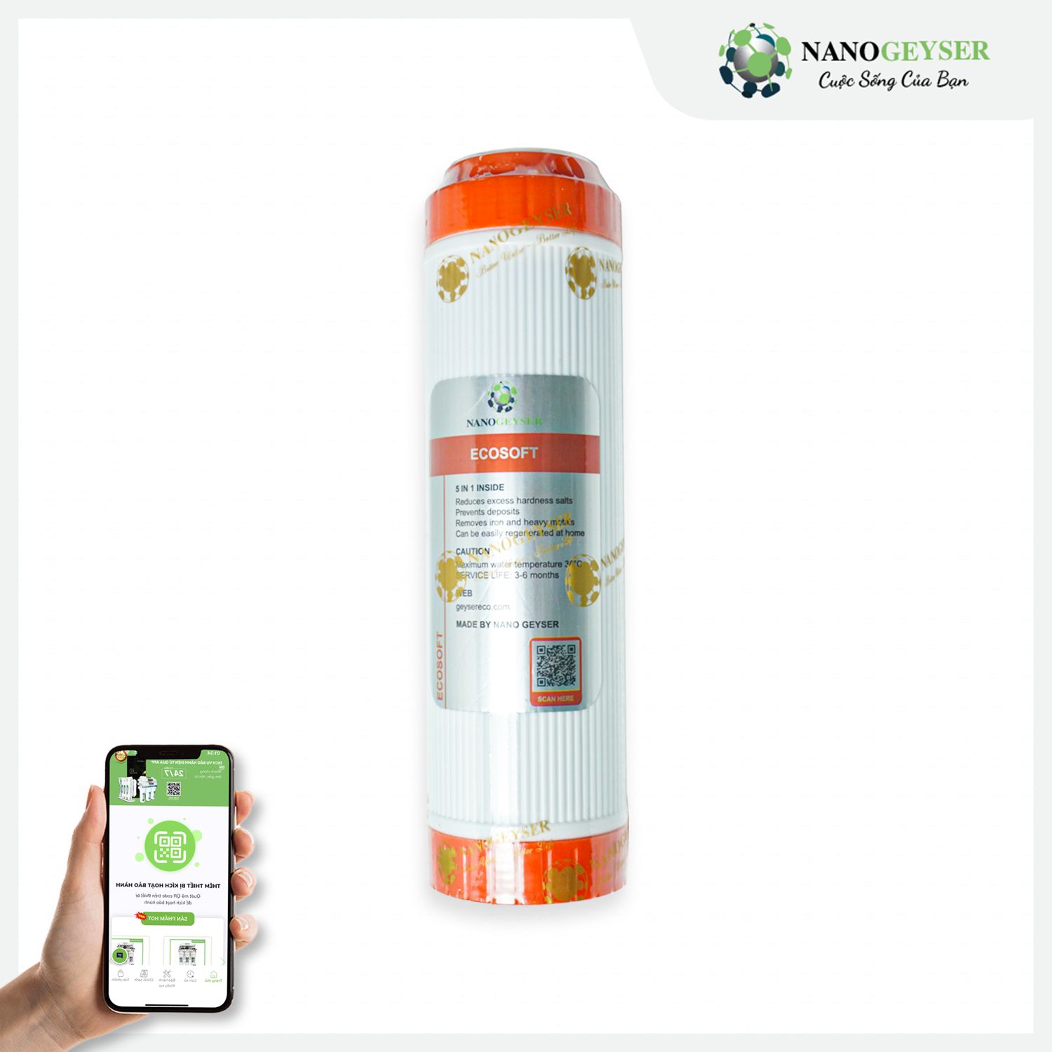Lõi lọc nước số 1 máy Geyser Ecosoft